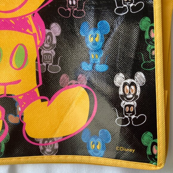 Disney Stencil Pop Art Mickey Mouse Neon Shopper Tote Bag Grocery Beach Shopping - Picture 6 of 7